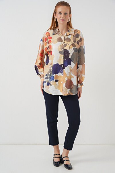 Hiccup Bdart Oversized Floral Pattern Buttoned Shirt