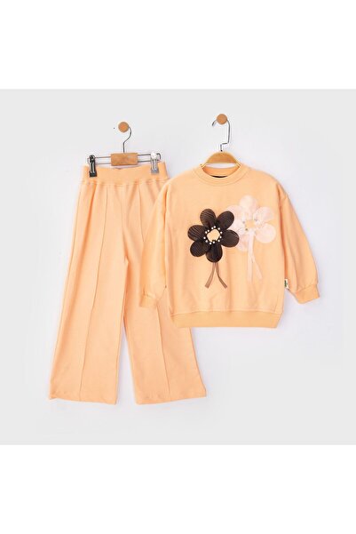 Lmn Pearl Embroidered Rose Organza Detail 2-Piece Seasonal Girl's Set