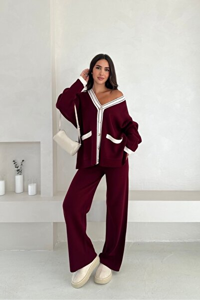 Noi Belis Oversize Pocket Detailed Knitwear Bottom-Top Set Aw25Au0022