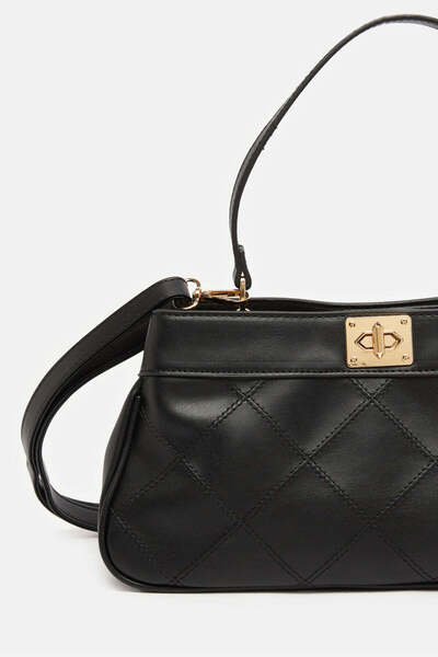 REDTAG Women Black Quilted Day Bag