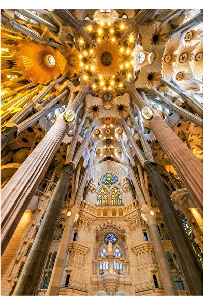 EDUCA - Modern - Sagrada Familia Interior - 1000-piece Jigsaw Puzzle with Glue - 26.8 x 18.9 in - Ag