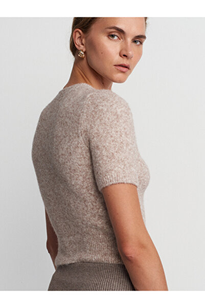 Dilvin Wool Blend Short Sleeve Knitwear Sweater