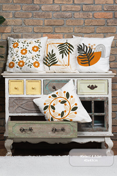 Elart Daisy Throw Pillow Cover 4 Pieces (40X40 cm)