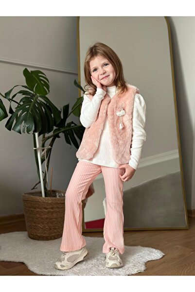 CoolCix New Season Transitional Cotton Plush Vest Set ̇ Leggings 3-Piece Set