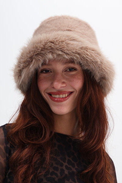 Addax Fur Plush Bucket Hat Shpk1092