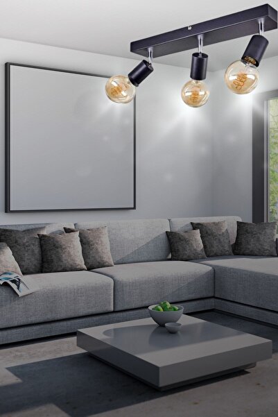aydın home light LİMA 3'LÜ SPOT IŞIK - Siyah - Siyah - Oturma Odası - Salon -...