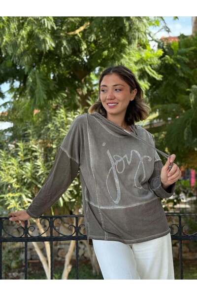 Punta Otantik NC18533 Italian Joy Stone K cu glugă Coton Sweat tricou Vizon