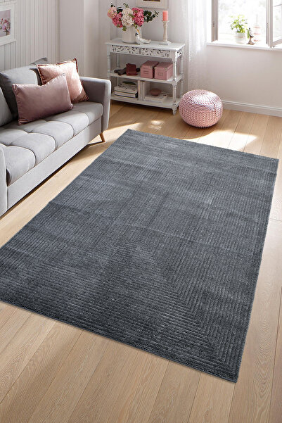 Giza Home Pandora Yumuşak Peluş Shaggy Gri Çocuk Odası Oturma Odası Salon Mutfak Koridor Halısı Yolluk 1104O