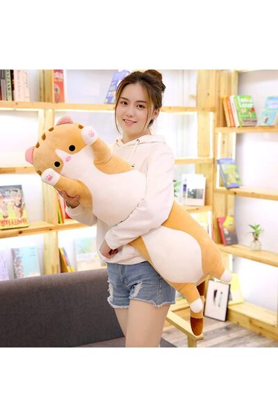 AYEBIA Lovely Plush Cat Doll Cute Cartoon Soft Stuffed Kitten Pillow Long Sleeping Pillow Doll 50cm