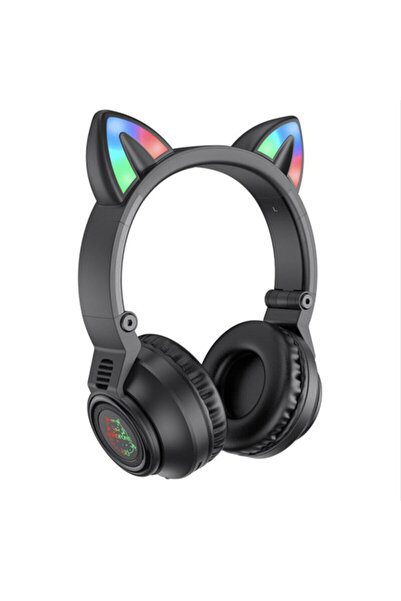 Borofone Wireless on-ear headphones BT 5.0, Cat Ear BO18, black