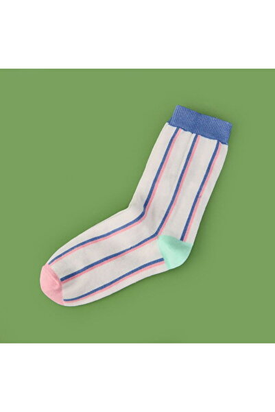 Evidea Меки раирани чорапи - бели