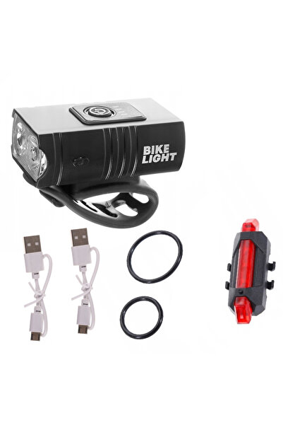 zola Set de lumini pentru bicicletă, încărcare USB, față-spate, rotație 360 ​...