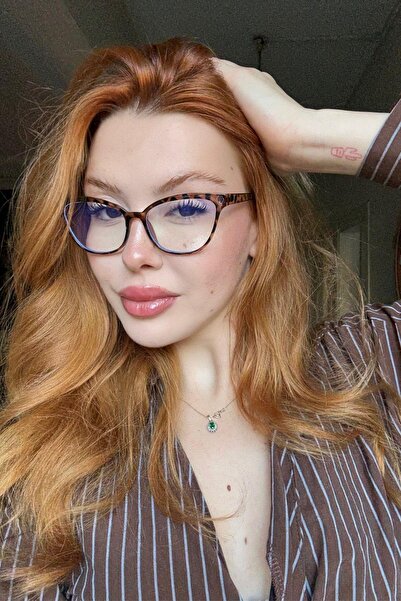 FALAN EYEWEAR Pank Kadın Blue Block Gözlük Leopar