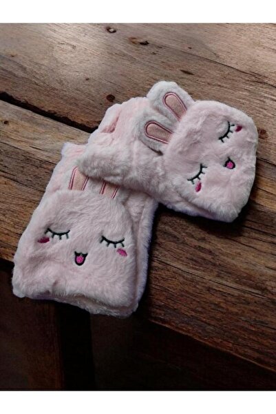 EyER Shoping Rabbit Plush Furry Adult Kids Compatible Fingerless Gloves