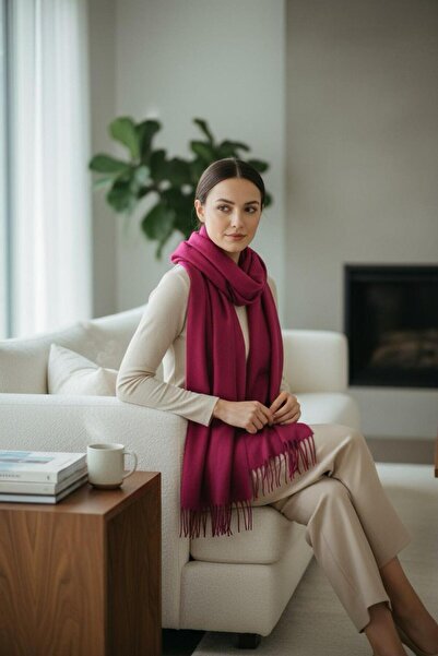 Disanuva Women's Winter Cashmere Textured Shawl Soft and Warm Scarf Model - Mother's Shawl Knitted