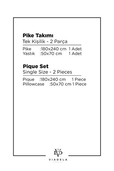 Viadela Ecru Baklava Patterned Single Pike Set + 1 Pillow – Boxed – 180X240