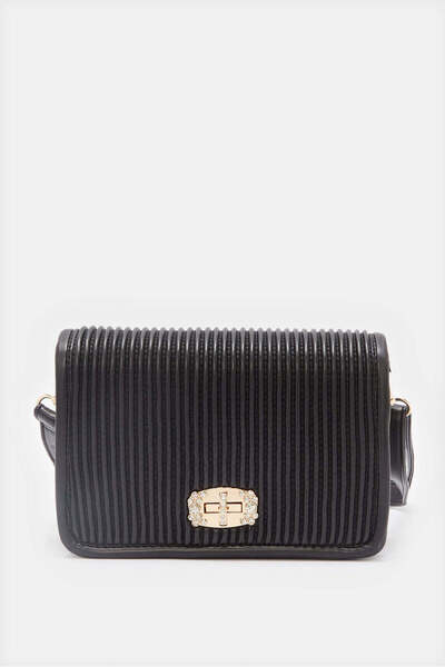 REDTAG Women Black Textured Bag