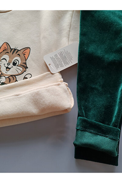 PİNPON Three Yarn Velvet Leggings Girl's Suit