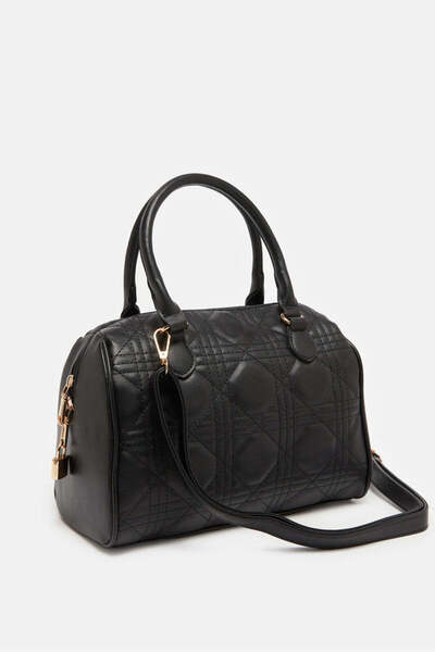 REDTAG Women Black Quilted Day Bag