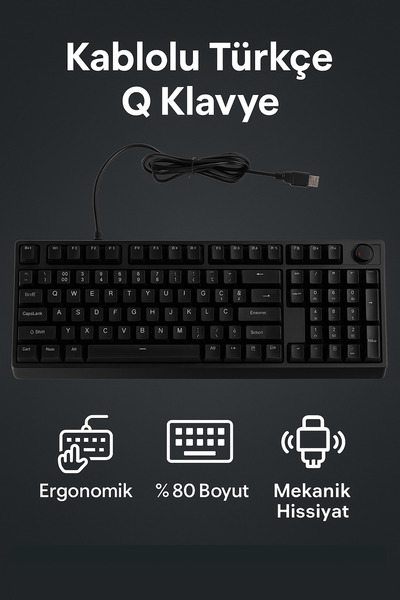 Coverzone Kompakt RGB Gaming Klavye – %80 Boyut, Sessiz Mekanik Hissiyat, Kablolu Plug & Play | G500X