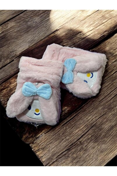 EyER Shoping Sanrio Peluş Tüylü Yetişkin Çocuk Uyumlu Parmaksız Eldiven