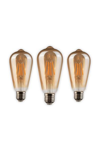 Noas 3 Adet 4W LED ST64 Rustik Ampul 2500K E27 Duy YL92-0011