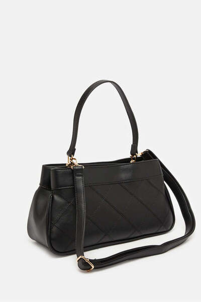 REDTAG Women Black Quilted Day Bag