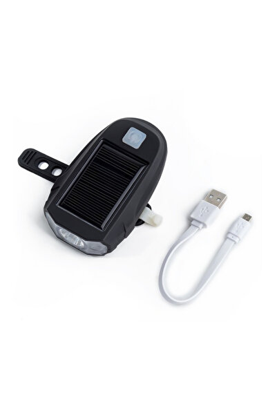 zola Bicycle/scooter headlight with solar panel, 3 lighting modes, USB, 100x6...