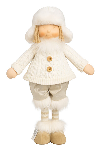 lve Christmas figurine, girl 40 cm, white