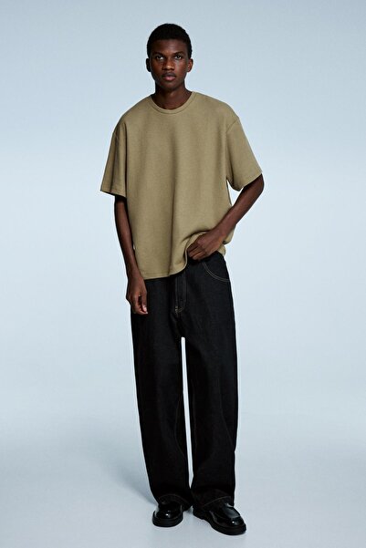 Bershka Textured short sleeve T-shirt