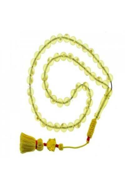 Eagal مسبحة من الباكليت الأصفر الشفاف