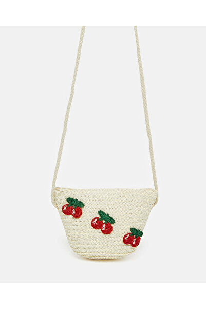 REDTAG Girls Beige Cherry Embellished Bag