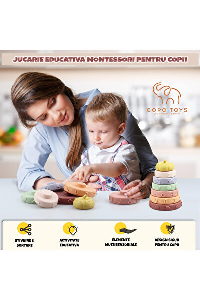 Gopo Toys Educational and Interactive Toy for Children - Montessori Stacking and Sorting Tower