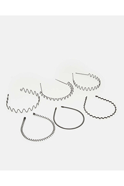 REDTAG مجموعة عصابة رأس مزينة باللون الأسود للنساء (6 قطع)