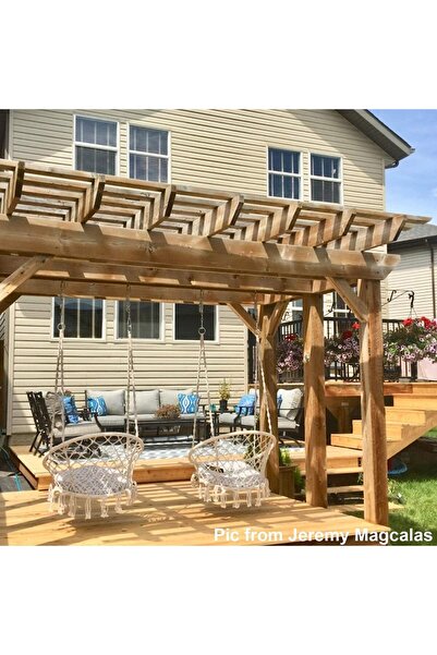 e world unbox happiness Agility Hammock Chair Macrame Swing - Hanging Cotton Rope Hammock Chair (Beige + Kits)