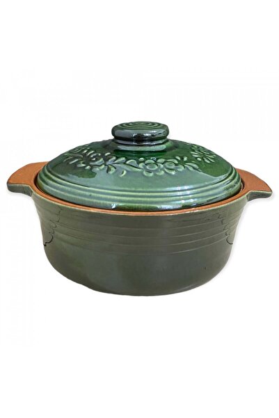 Ceramica Martinescu Ceramic pot for sarmale (stuffed cabbage), 4 liters, green
