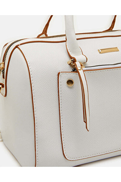 REDTAG Women White Day Bag With Contrast Edges
