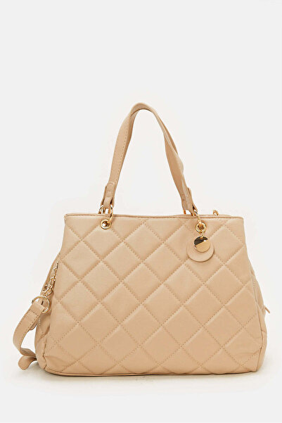 REDTAG Women Beige Textured Day Bag