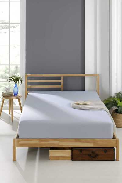 Valezium Blue Elastic Fitted Sheet (Without Pillow)