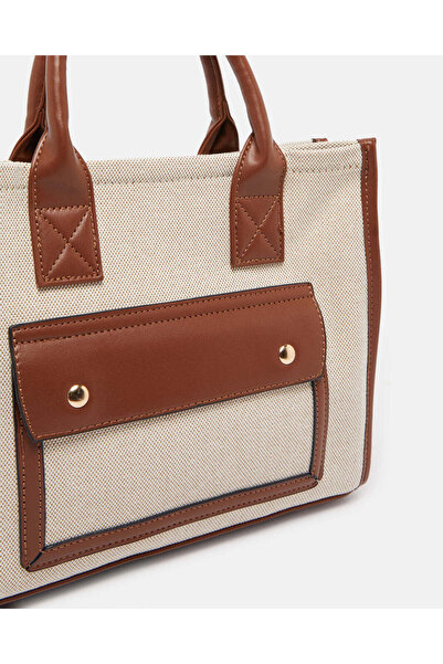 REDTAG Women Beige Embellished Tote Bag