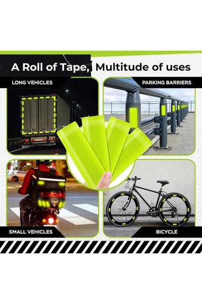 Vira Rise 4 ADET SARI REFLEKTÖRLÜ KASK-ARABA-MOTOR-BİSİKLET-ÇANTA-OYUNCAK VS....
