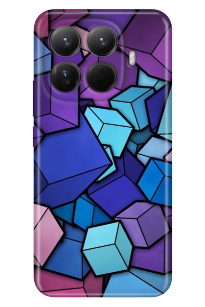 Cekuonline Xiaomi Mi 15t Pro Case Decorative Silicone Printed Cover 4D Cubes