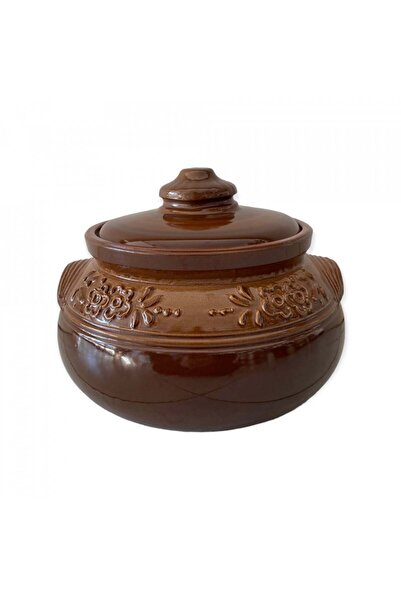 Ceramica Martinescu Clay pot for sarmale (stuffed cabbage), 6 liters, brown