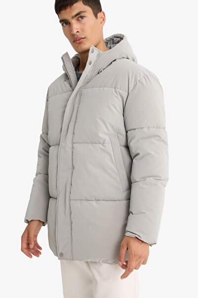 DeFacto Αδιάβροχο παλτό Regular Fit K με κουκούλα με επένδυση τσέπης, αντιανεμικό με φερμουάρ (25 WN)