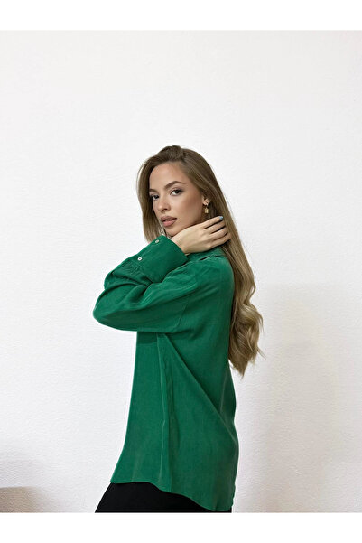 PROTO SUIT Stretch Fabric Transitional Green Shirt