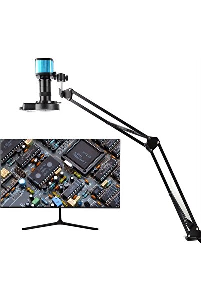 Renvox 48MP 4K 60FPS Endüstriyel Mikroskop - 150X Zoom Lens Katlanabilir Tutu...