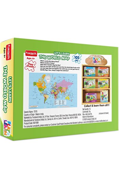Funskool World Map Floor Puzzle - (105 pieces)