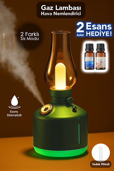 mimtec Gaz Lambası Tasarım Hava Nemlendirici - Şarjlı Gece Lambası Buhar Maki...