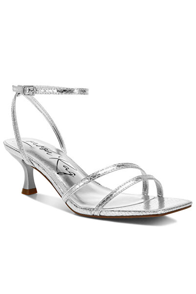 london Rag Women Faux Leather Strappy Sandals in Silver