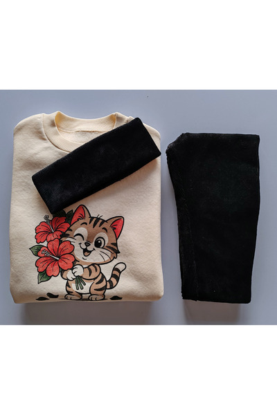 PİNPON Three Yarn Velvet Leggings Girl's Suit